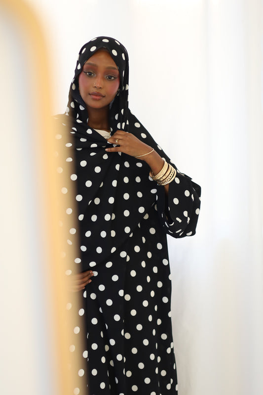 Polka Dot Open Abaya