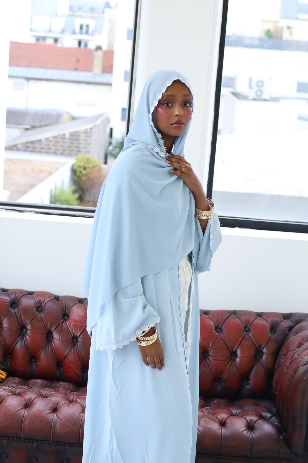 Azure Bloom abaya