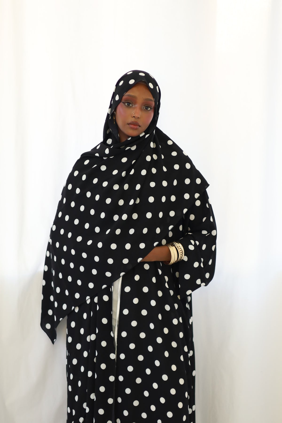 Polka Dot Open Abaya