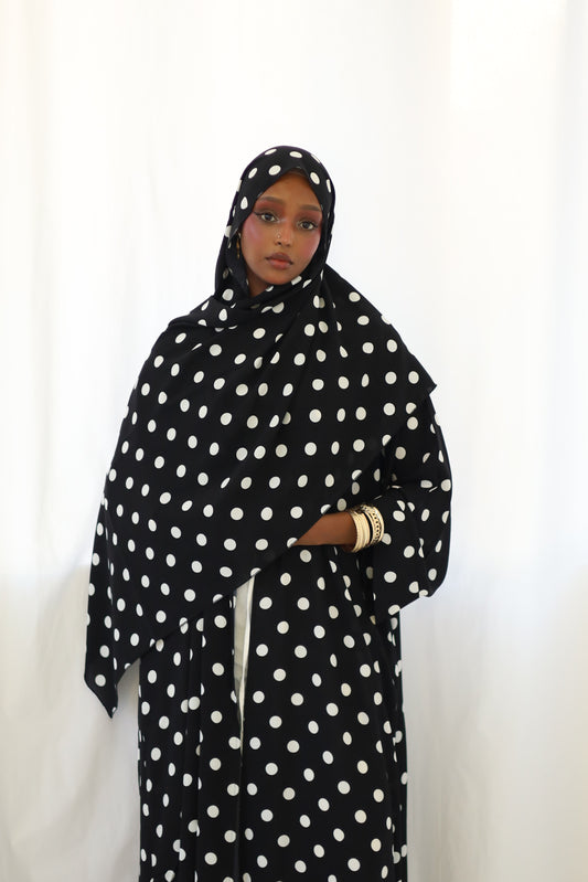 Polka Dot Open Abaya