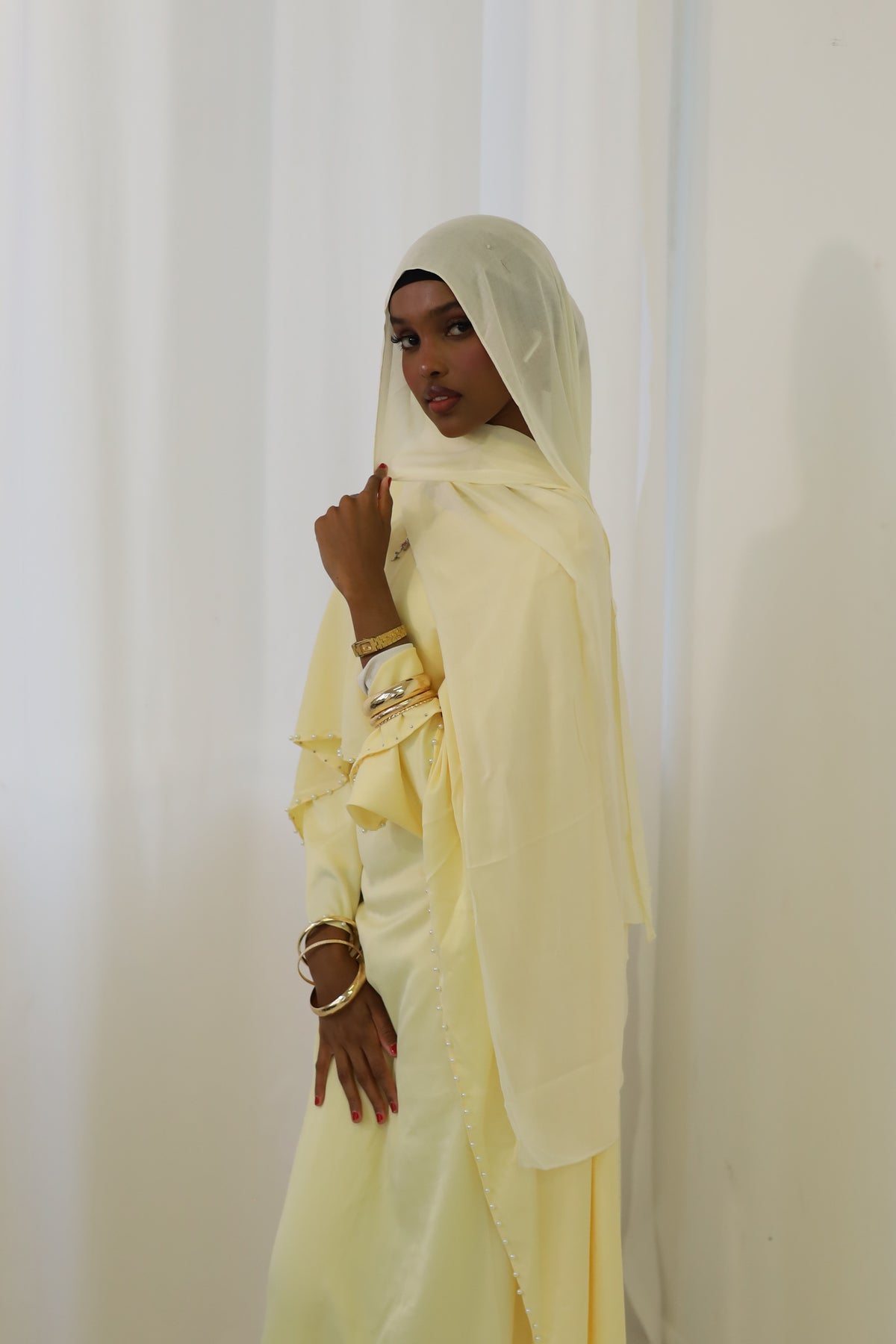 Butter Pearl Cape Dress