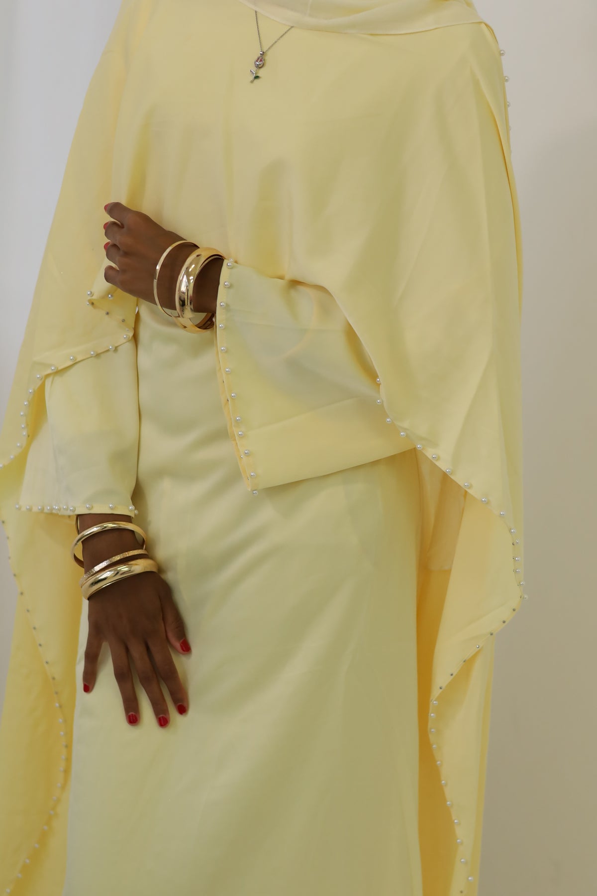 Butter Pearl Cape Dress