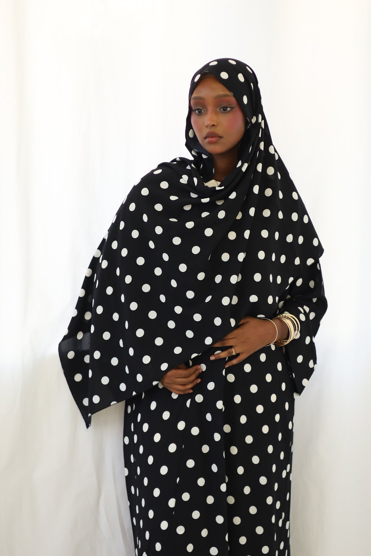 Polka Dot Open Abaya