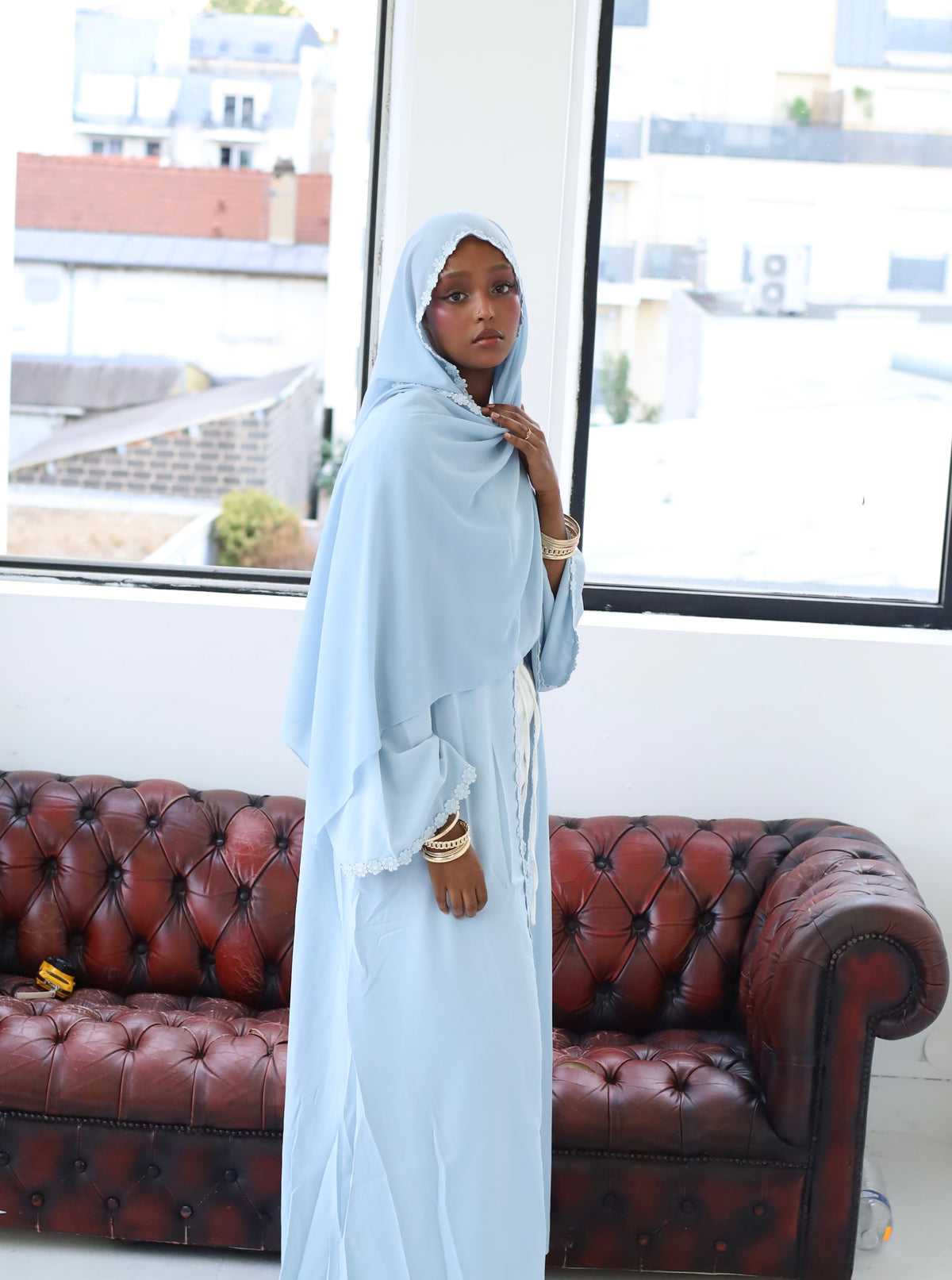Azure Bloom abaya