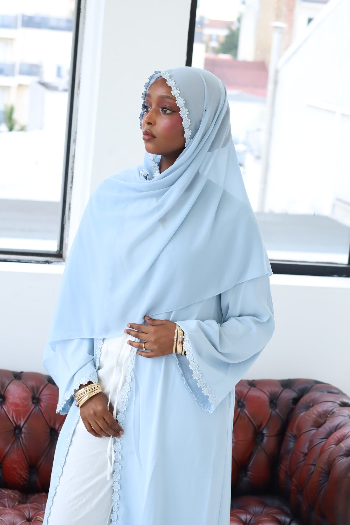 Azure Bloom abaya