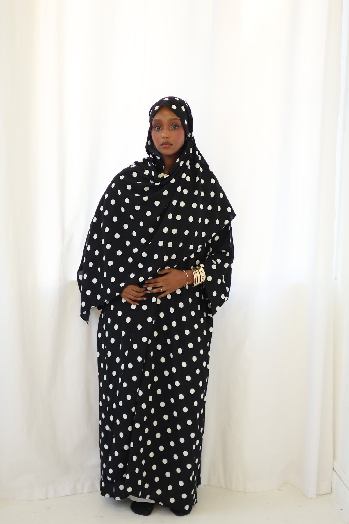 Polka Dot Open Abaya