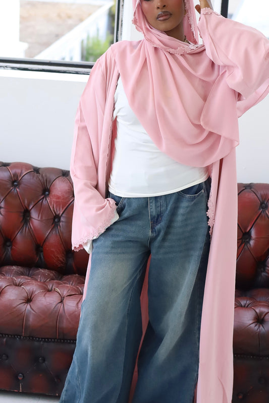 Blush Bloom abaya