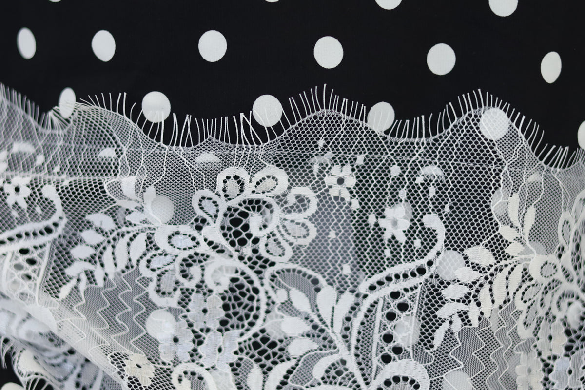 Lace Polka dot abaya