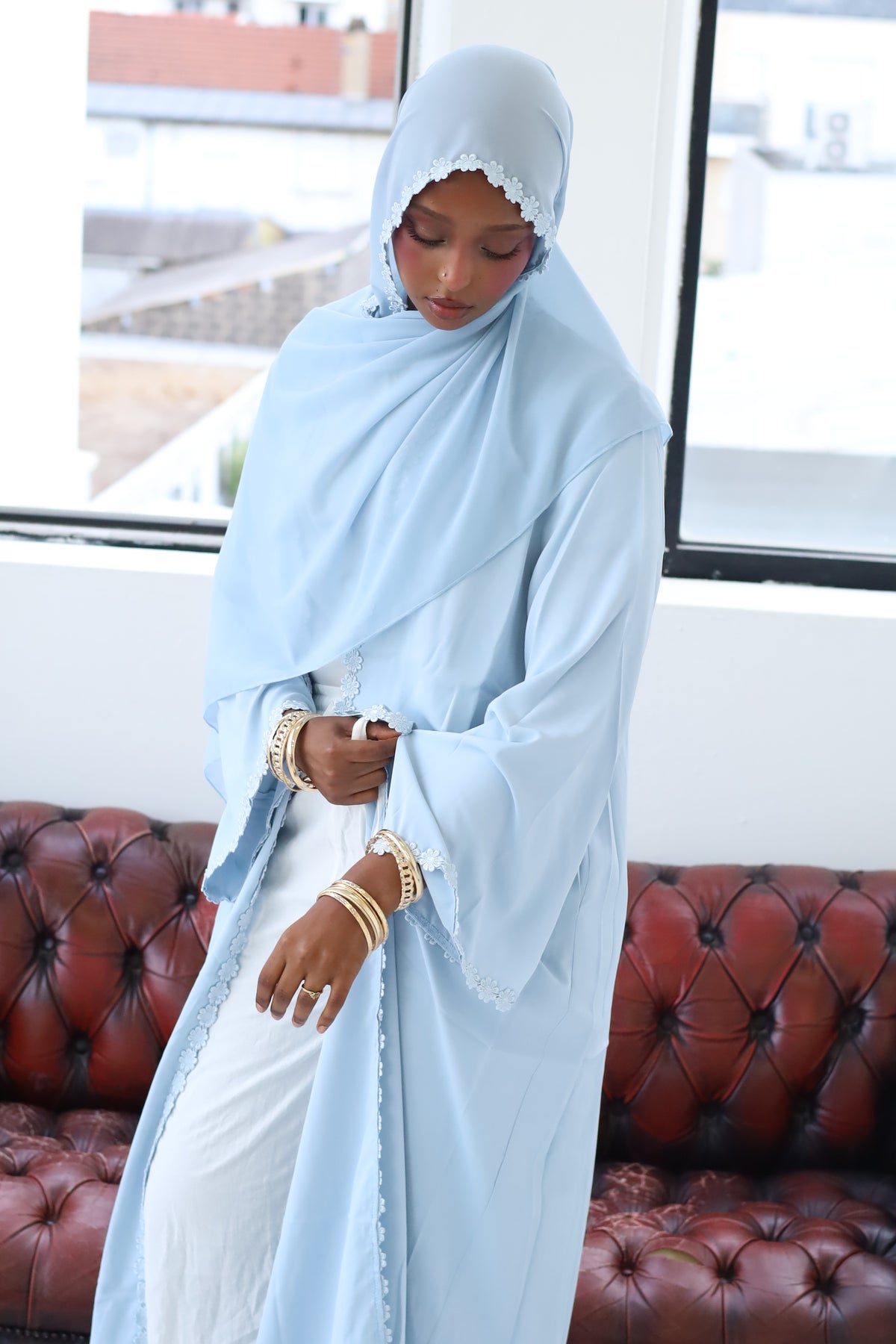 Azure Bloom abaya