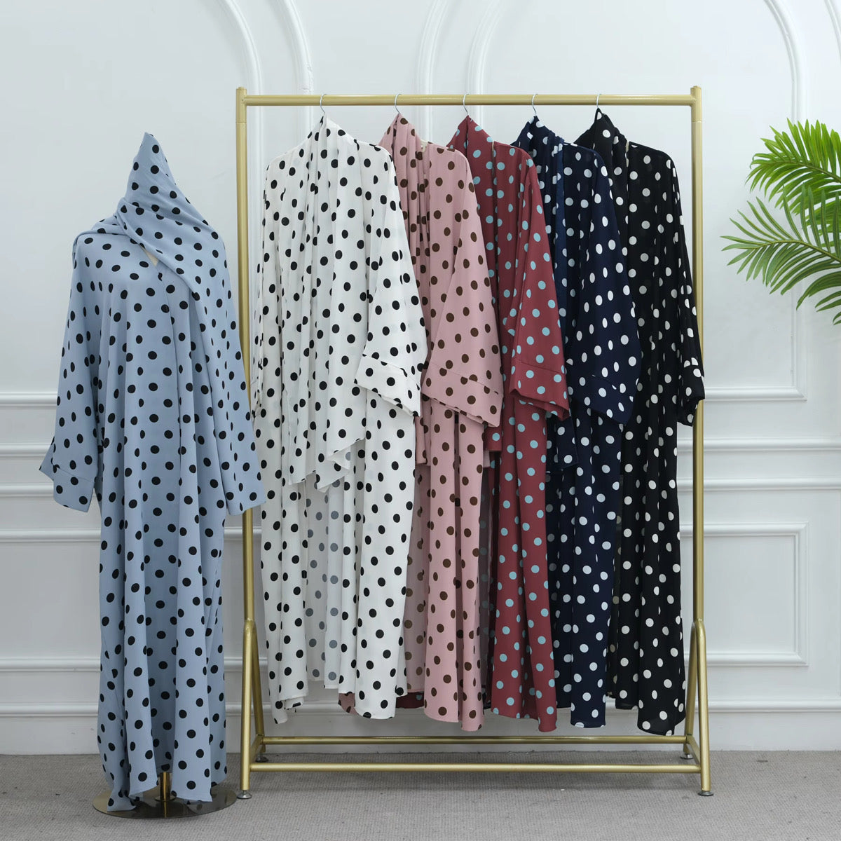 Polka Dot Abaya Set (Pre-Order)