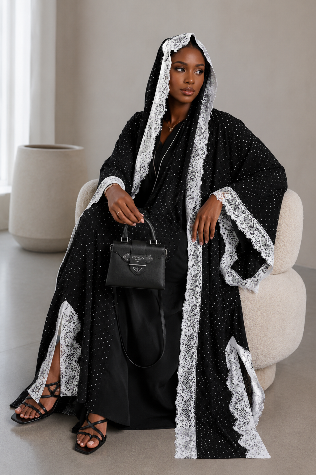 Polka dots abaya
