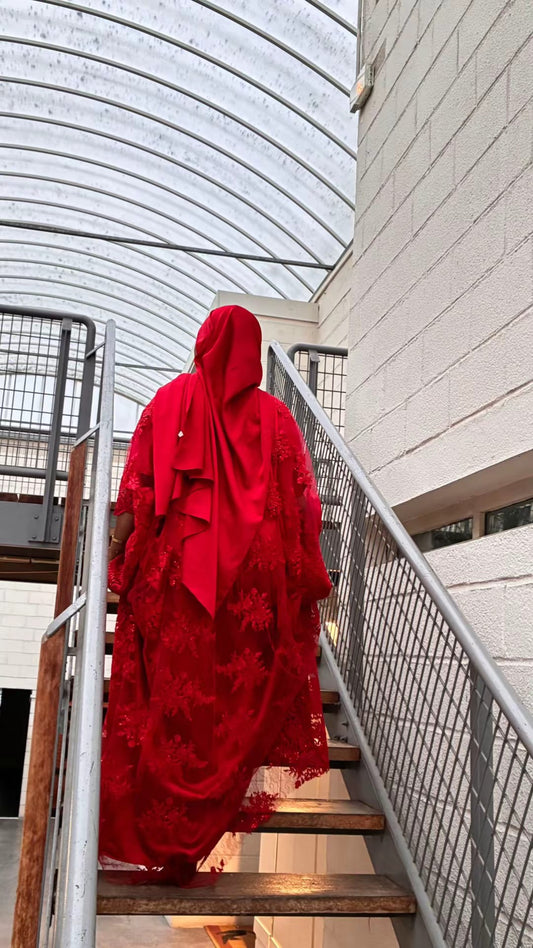 Red Lace Dirac – red lace dirac, back view